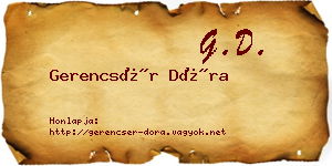 Gerencsér Dóra névjegykártya